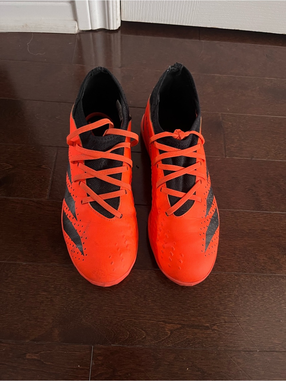 adidas Kids Neon Orange and Black Soccer Cleats